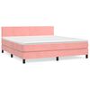 vidaXL Sommier &agrave; lattes de lit avec matelas Rose 160x200 cm Velours
