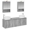 vidaXL Ensemble d'armoire de salle de bain 5 pc Sonoma gris