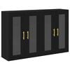 vidaXL Cabinets muraux 2 pc Ch&ecirc;ne noir 69,5 x 34 x 90 cm