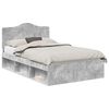 vidaXL Cadre de lit Gris B&eacute;ton 135 x 190 cm Pin massif