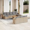 vidaXL Salon de jardin et coussins 11 pcs m&eacute;lange beige r&eacute;sine tress&eacute;e