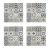 WALPLUS Autocollant mural d&eacute;coration Bleu Vintage 54x54 cm 4 feuilles