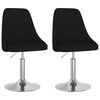vidaXL Chaises pivotantes &agrave; manger lot de 2 Noir Tissu