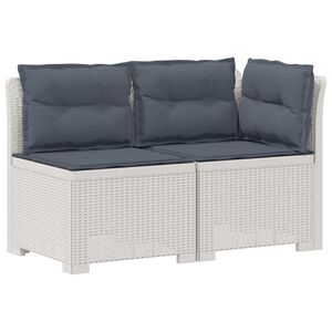 vidaXL Canap&eacute; de jardin 2 places avec coussins look rotin 2 place PP