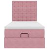 vidaXL Cadre de lit ottoman avec matelas rose 90x200 cm velours