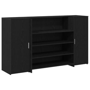 vidaXL Bureau de r&eacute;ception Ch&ecirc;ne noir 180 x 50 x 103,5 cm Bois d'ing&eacute;nierie