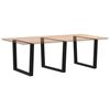 vidaXL Pieds de table &agrave; manger en forme de V, 3 pi&egrave;ces, noir, 100 x (72-73,3) cm, acier