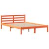 vidaXL Lit biblioth&egrave;que sans matelas cire marron 135x190cm bois massif