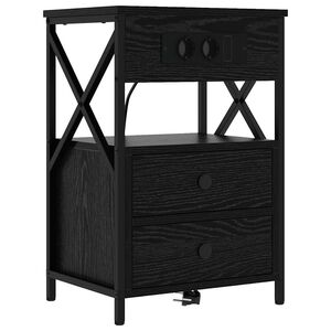 vidaXL Cabinet de chevet Ch&ecirc;ne noir 40 x 31 x 60 cm Bois d'ing&eacute;nierie