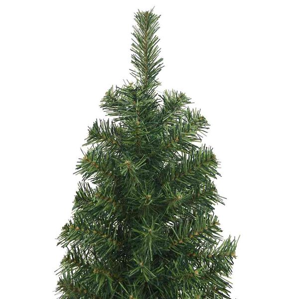 vidaXL Sapin de Noël artificiel mince avec support vert 240 cm PVC