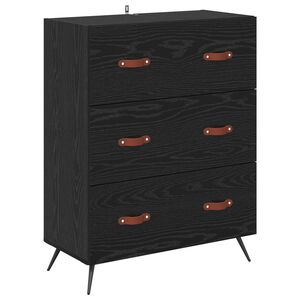 vidaXL Commode Ch&ecirc;ne Noir 69,5 x 34 x 90 cm Bois d&rsquo;ing&eacute;nierie