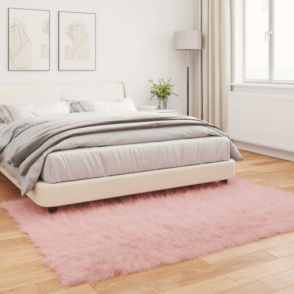 vidaXL Tapis en fausse Tafalla Rose 120 x 170 cm Polyester