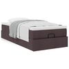 vidaXL Cadre de lit ottoman avec matelas marron fonc&eacute; 90x200 cm tissu