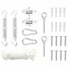 vidaXL Jeu d'accessoires de voile d'ombrage 9 pcs Acier inoxydable