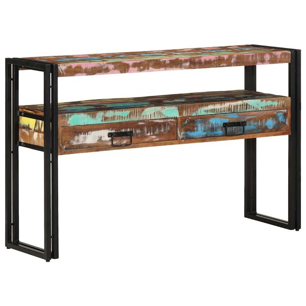 vidaXL Table console Multicolore 120 x 33 x 75 cm Bois Recycl&eacute; Solide