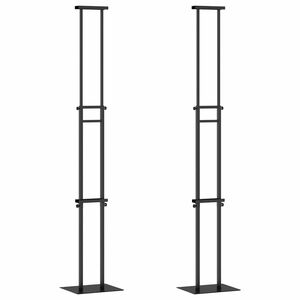 vidaXL Pr&eacute;sentoirs de salon 2 pc Noir 30 x 23,5 x 210 cm Acier