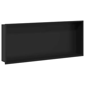 vidaXL Niche de Douche Noir 75 x 30 x 9,5 cm Acier inoxydable