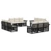vidaXL Ensemble de canap&eacute; de jardin 12 pc Noir polyrotin