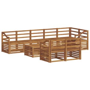 vidaXL Ensemble de canap&eacute;s d'ext&eacute;rieur 9 pc Naturel Polyester