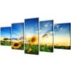 vidaXL Set de toiles murales imprim&eacute;es Tournesols 200 x 100 cm