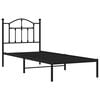 vidaXL Cadre de lit m&eacute;tal sans matelas avec t&ecirc;te de lit noir 90x200 cm