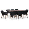 vidaXL Ensemble &agrave; manger d'ext&eacute;rieur 9pcs coussins r&eacute;sine tress&eacute;e noir