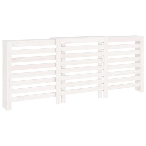 vidaXL Cache-radiateur Blanc 210x21x85 cm Bois massif de pin