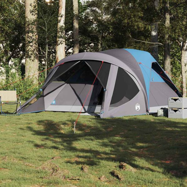 vidaXL Tente familiale tunnel 6 personnes bleu imperm&eacute;able
