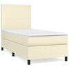 vidaXL Sommier &agrave; lattes de lit avec matelas Cr&egrave;me 100x200cm Similicuir