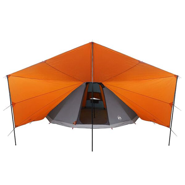 vidaXL Tente Tipi familiale Gris et orange 510 x 690 x 330 cm