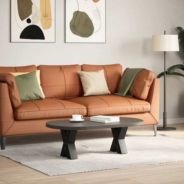 vidaXL Pieds de table basse en forme de X, 2 pi&egrave;ces, noir, 30 x (30-31) cm, acier