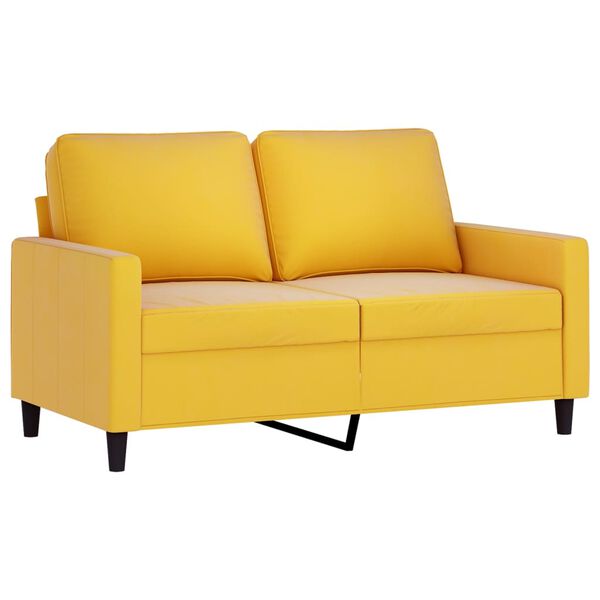 vidaXL Ensemble de canap&eacute;s 2 pcs avec coussins Jaune Velours