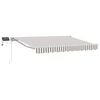 vidaXL Cadre de store manuel avec LEDs Gris clair et blanc 4,5 &times; 3 m