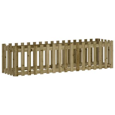 vidaXL Lit surélevé de jardin design de clôture bois de pin imprégné