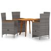 vidaXL Ensemble &agrave; manger de jardin 5 pcs Gris