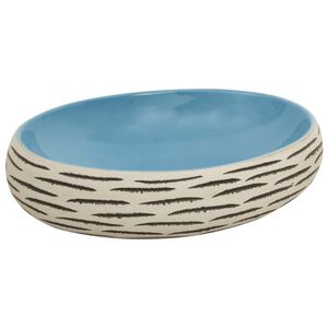 vidaXL Vasque &agrave; poser multicolore ovale 59x40x15 cm c&eacute;ramique