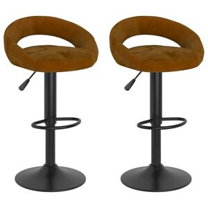 vidaXL Tabourets de bar lot de 2 marron velours