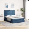 VidaXL Cadre de lit ottoman avec matelas bleu 140x200 cm tissu