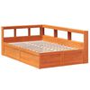 vidaXL Lit biblioth&egrave;que sans matelas cire marron 140x190 cm pin massif
