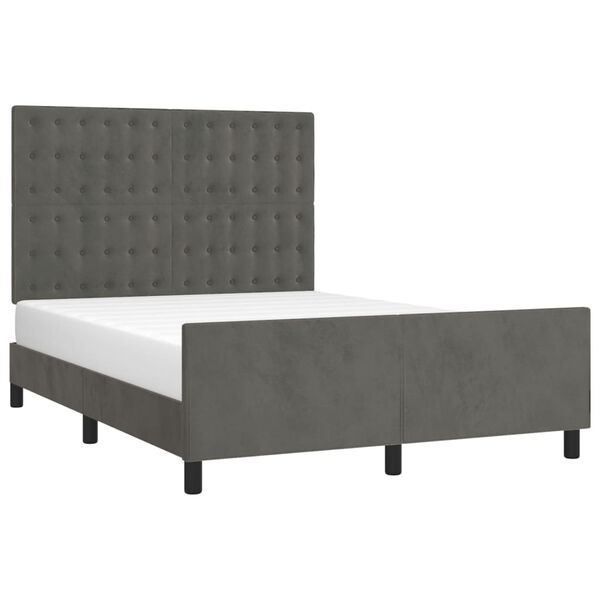 vidaXL Cadre de lit sans matelas gris fonc&eacute; 140x200 cm velours