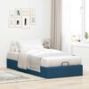 vidaXL Cadre de lit ottoman sans matelas bleu 90x200 cm tissu