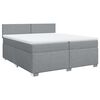 vidaXL Sommier &agrave; lattes de lit avec matelas Gris clair 200x200cm Tissu
