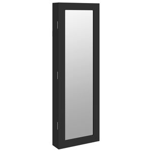 vidaXL Armoire &agrave; bijoux avec miroir murale noir 30x8,5x90 cm