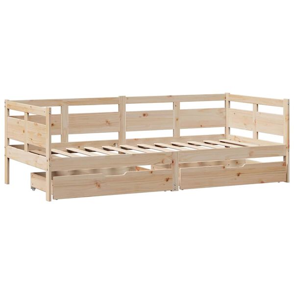 vidaXL Lit de jour avec tiroirs sans matelas 80x200 cm bois massif