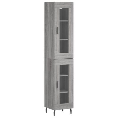 vidaXL Buffet haut Sonoma gris 34,5x34x180 cm Bois d'ingénierie