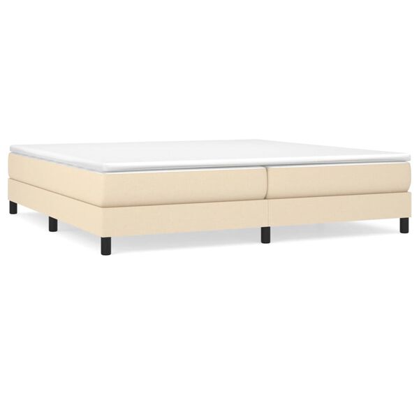vidaXL Sommier &agrave; lattes de lit avec matelas Cr&egrave;me 200x200 cm Tissu