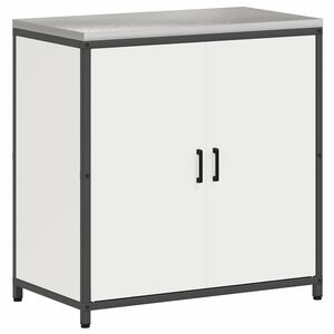 vidaXL Rangement de cuisine avec &eacute;tag&egrave;re Blanc 60 x 50 x 92 cm Acier