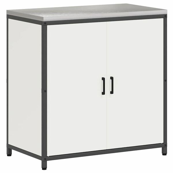 vidaXL Rangement de cuisine avec &eacute;tag&egrave;re Blanc 60 x 50 x 92 cm Acier