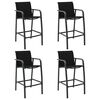 vidaXL Chaises de bar de jardin lot de 4 Noir Textil&egrave;ne