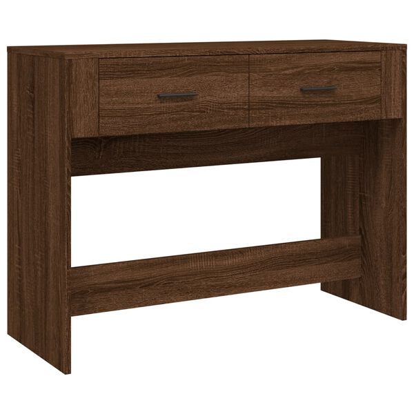 vidaXL Table console Ch&ecirc;ne marron 100x39x75 cm Bois d'ing&eacute;nierie